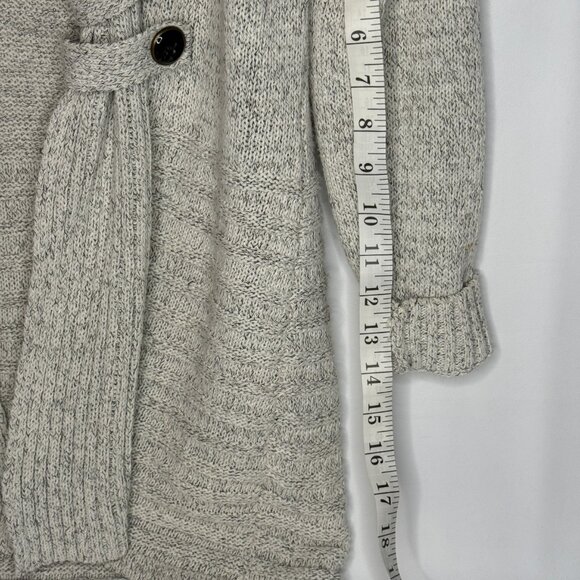 Women’s AB Studio Beige/ Gray Open Front Button Accents Cardigan Sweater SZ S - Picture 7 of 8